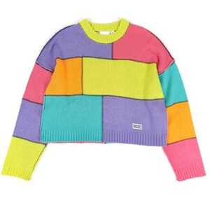 The Ragged Priest Colourblock Panelled Jumper with Exposed Seams